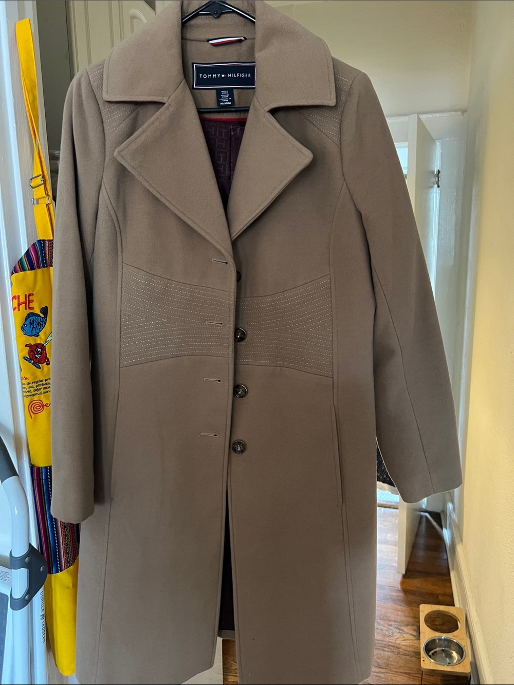 Tommy Hilfiger Taupe Long Trench Coat